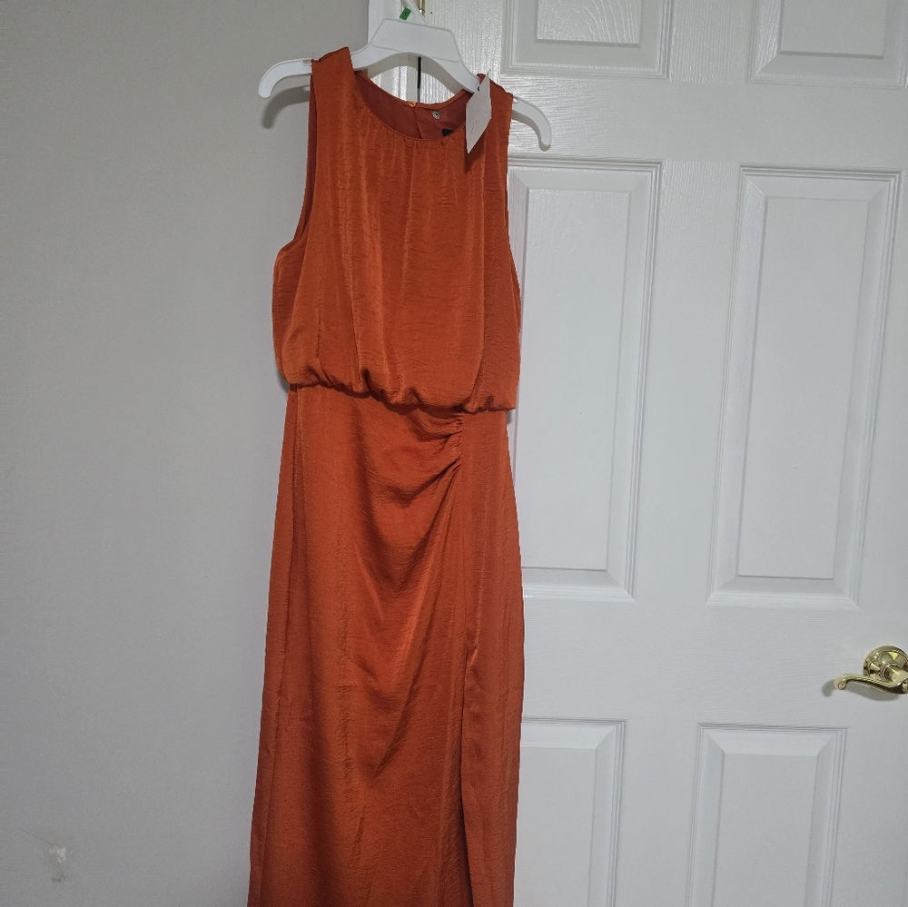 Zara Bold Orange Midi Dress - Picture 13 of 14